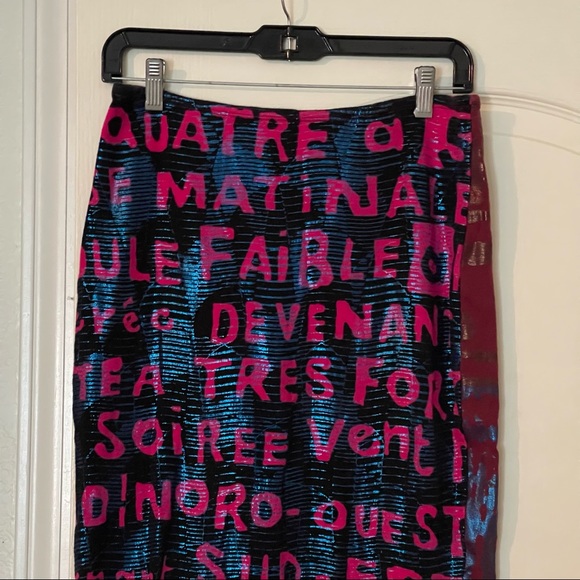 CUSTO Barcelona Vintage ‘90 Art Skirt with Metallic Reflective Pattern - Picture 4 of 12